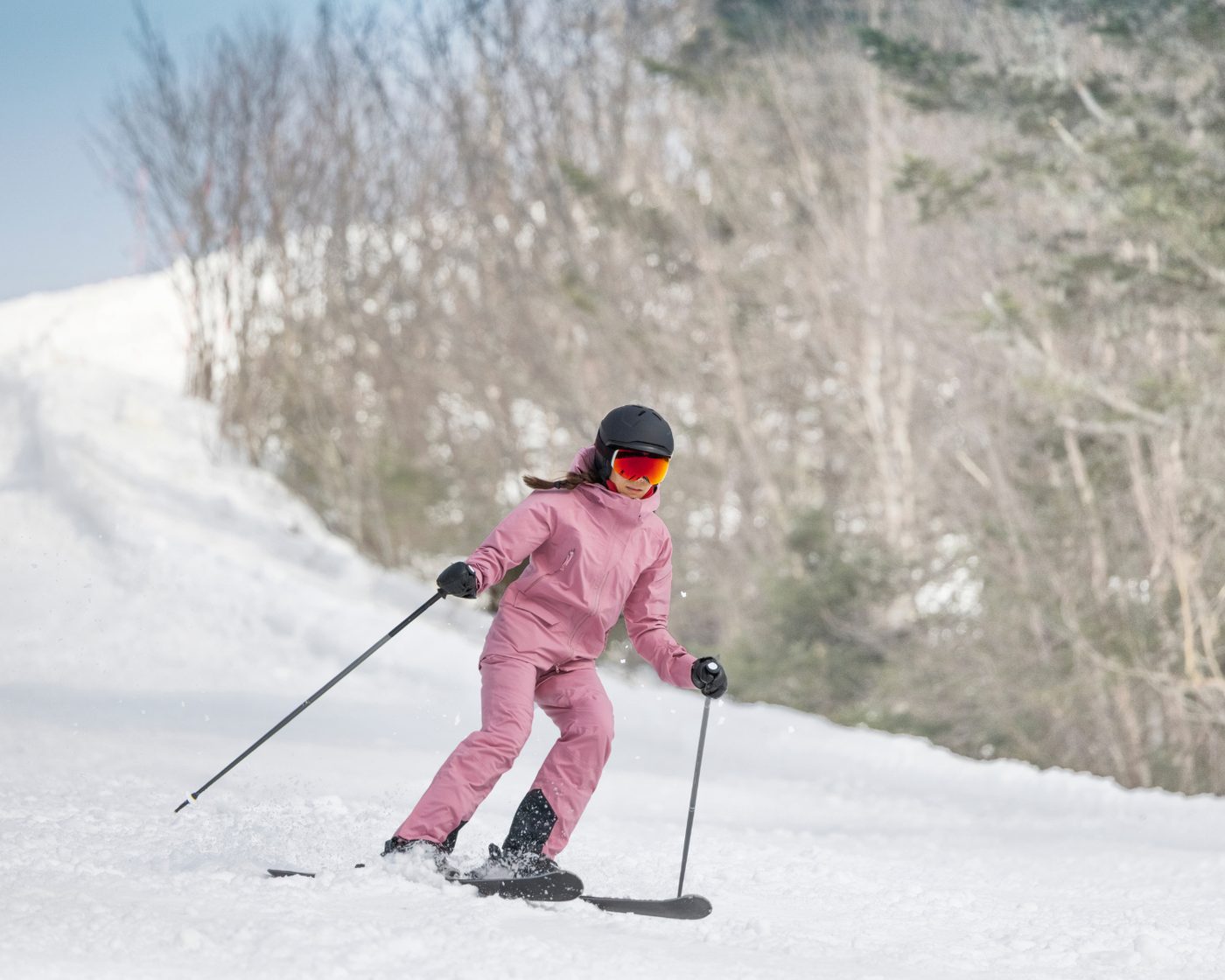 Skier on wooded Pennsylvania slope